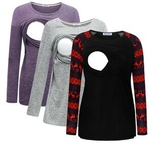 Bearsland Nursing Tops Size Medium with Long Sleeves